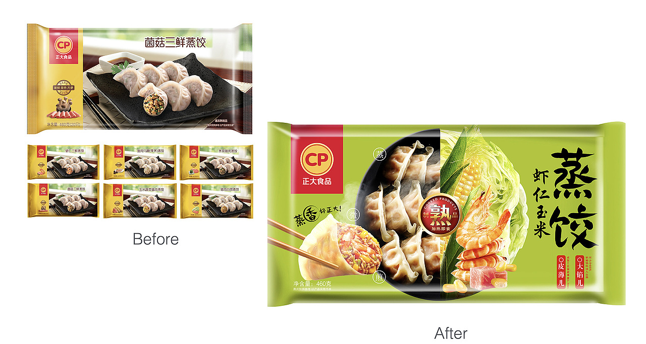 正大蒸餃包裝煥新（圖ZMjg0NzM3MTk2） - 包裝 - 站酷設(shè)計師臻觀設(shè)計原創(chuàng)素材 - 站酷ZCOOL