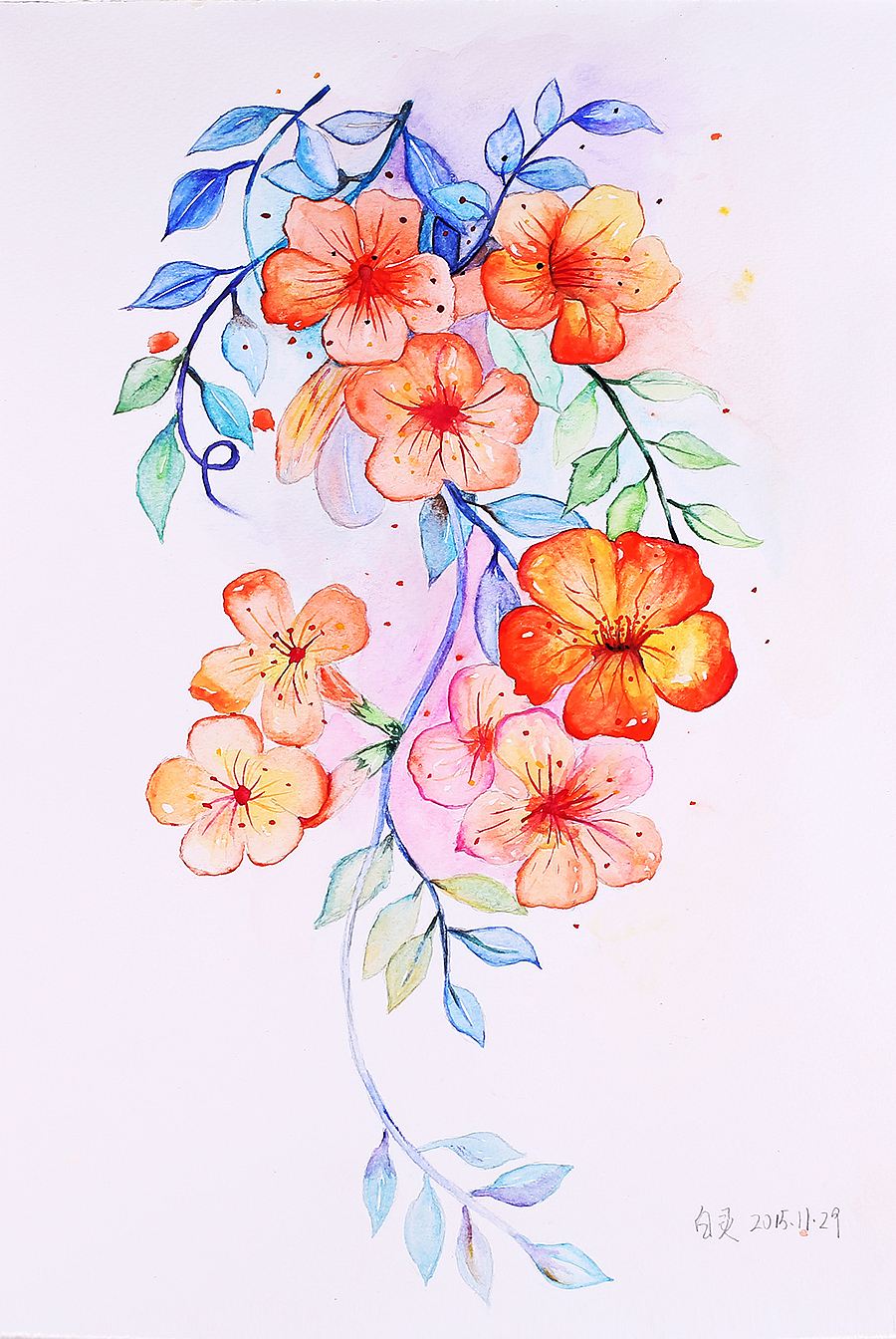 手绘插画花朵|纯艺术|绘画|素864236097 - 原创作品 - 站酷 (zcool)