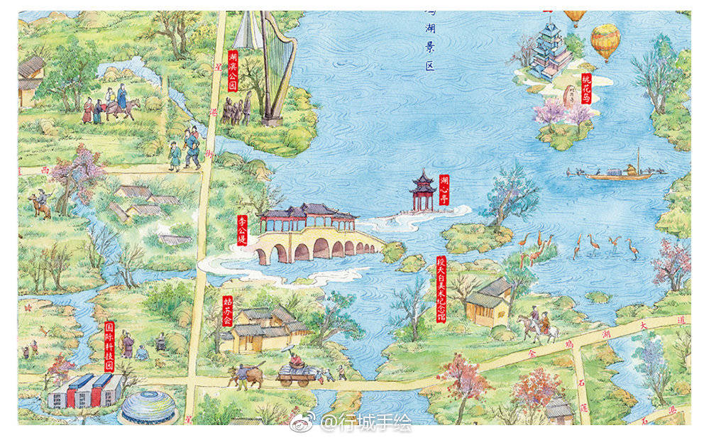姑苏水乡,婉转江南——苏州手绘地图