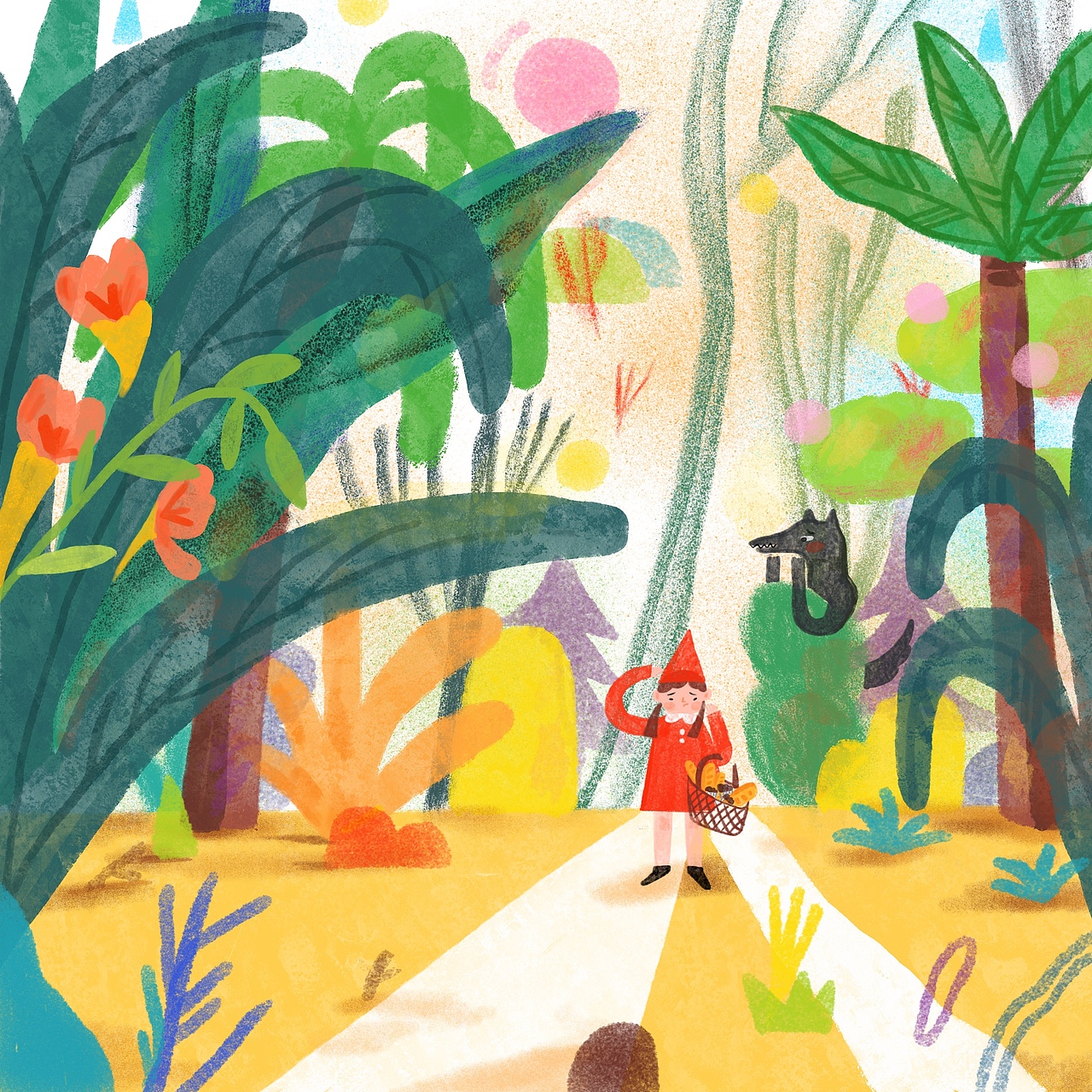 小红帽和大灰狼的故事