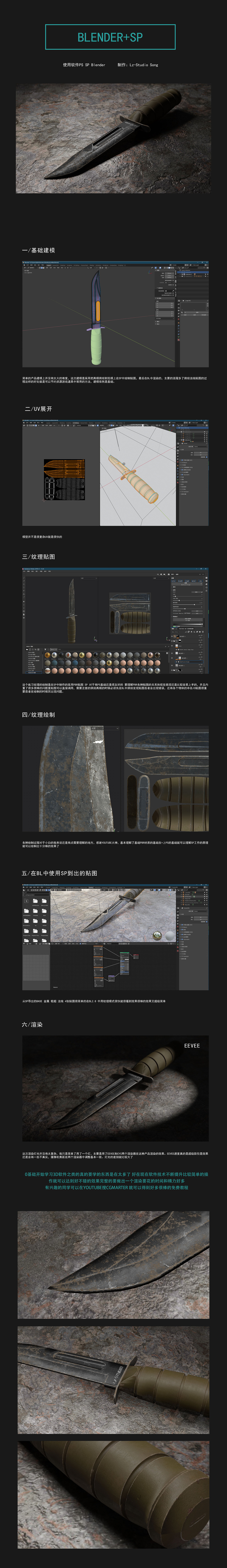 产品渲染BL+SP 军刀渲染