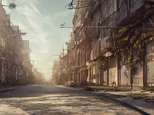 #AI创作实验室#空无一人老街道