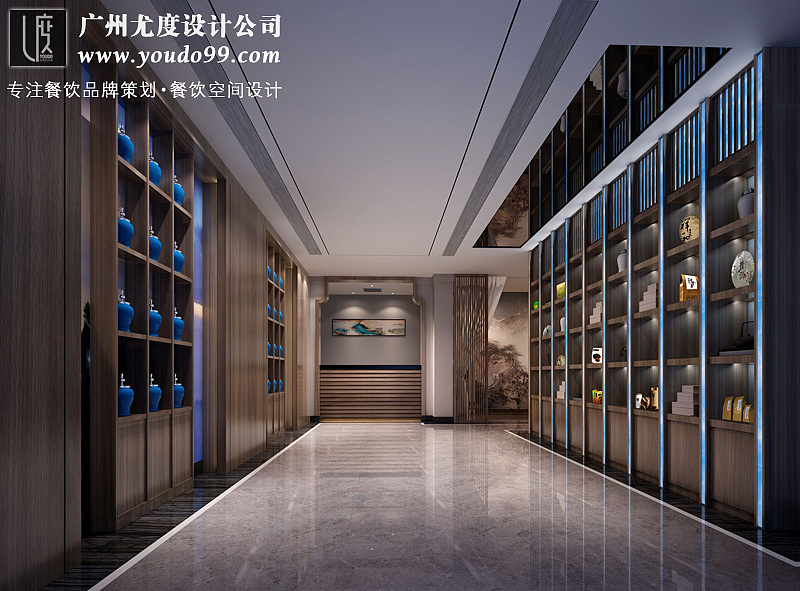 禅意中式餐厅效果图