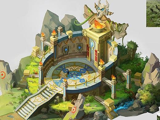 游戏场景原画，欧式祭坛