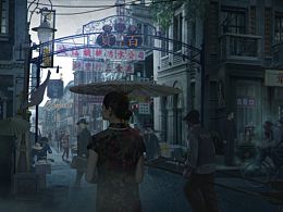 影视概念设计《民国街道》