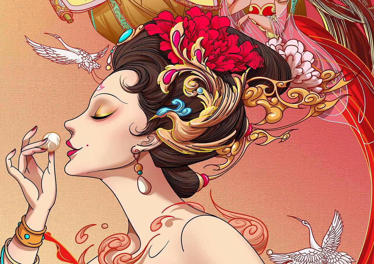 《七夕插画商业海报设计》（图ZMjIxMjUwODY4） - 商业插画 - 站酷设计师鹤年HN原创素材 - 站酷ZCOOL