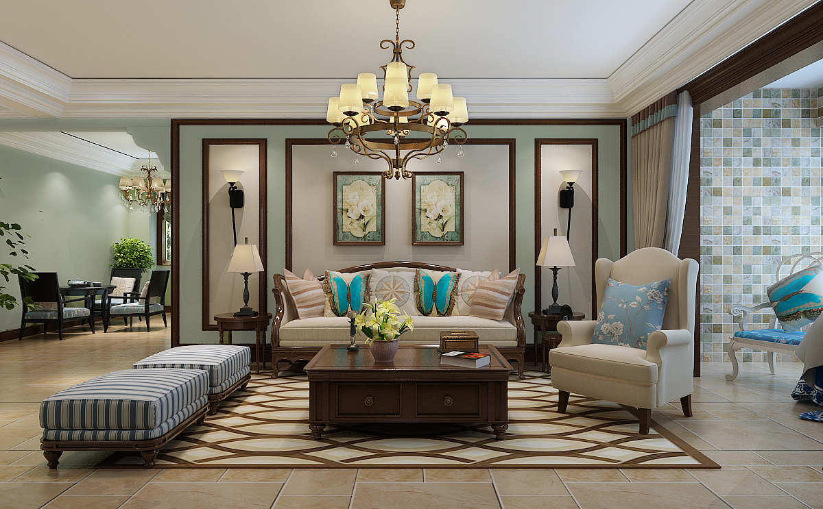 【奥北公元装修】154㎡-三室两厅两卫-美式-金舍装饰