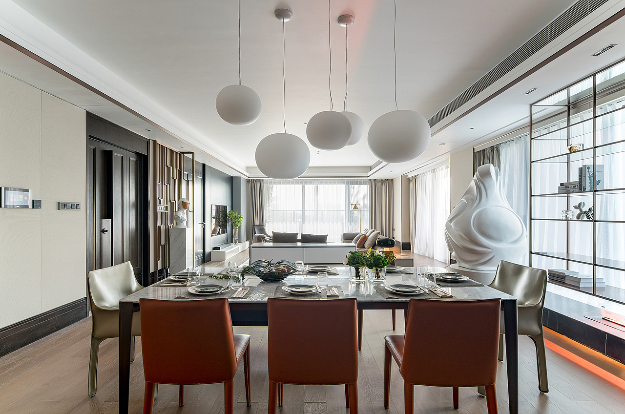 老鹰空间设计 ▏港式轻奢风，320平大平层室内设计（图ZMjE3NTgzMDEy） - 家装设计 - 站酷设计师老鹰空间设计原创素材 - 站酷ZCOOL