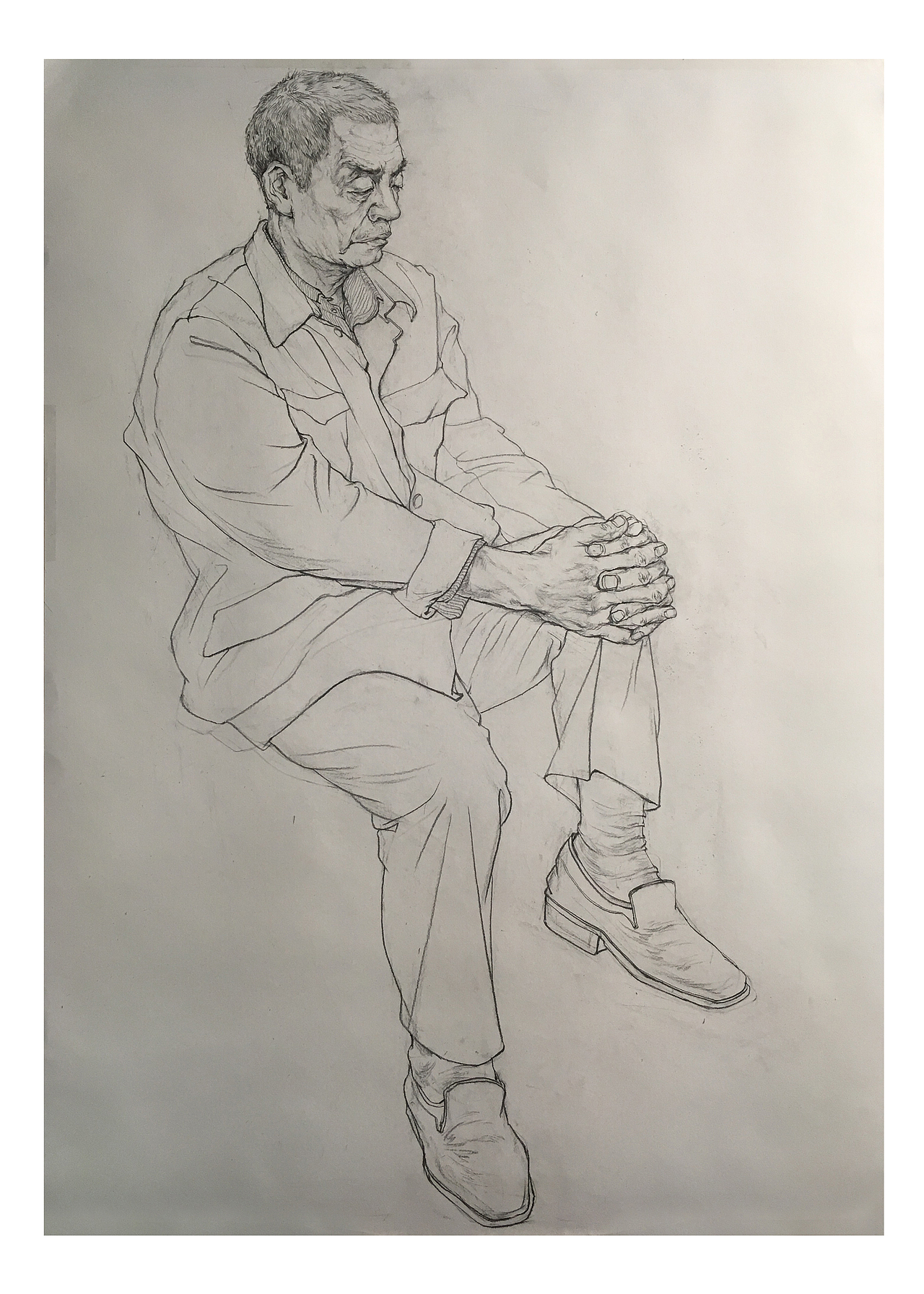 线性素描/人物全身肖像 (全开 4小时 写生)