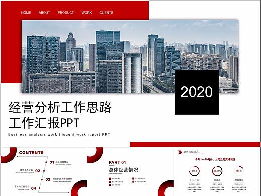 005-黑红大气商务经营分析工作总结PPT模板