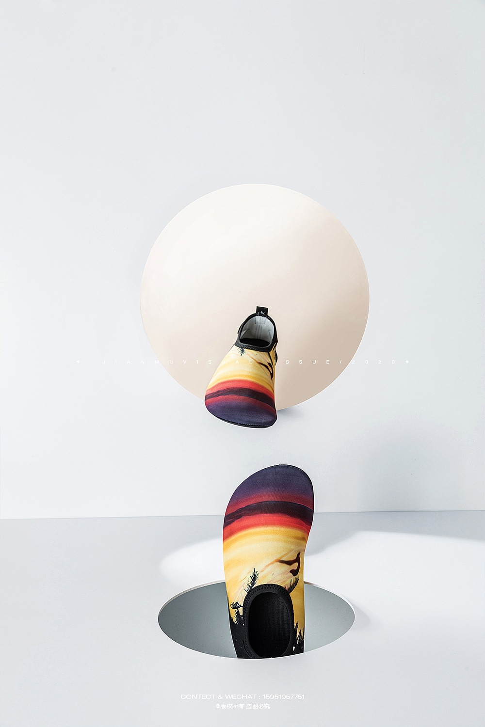 浮潜鞋摄影 运动鞋运动器材类创意拍摄电商产品摄影