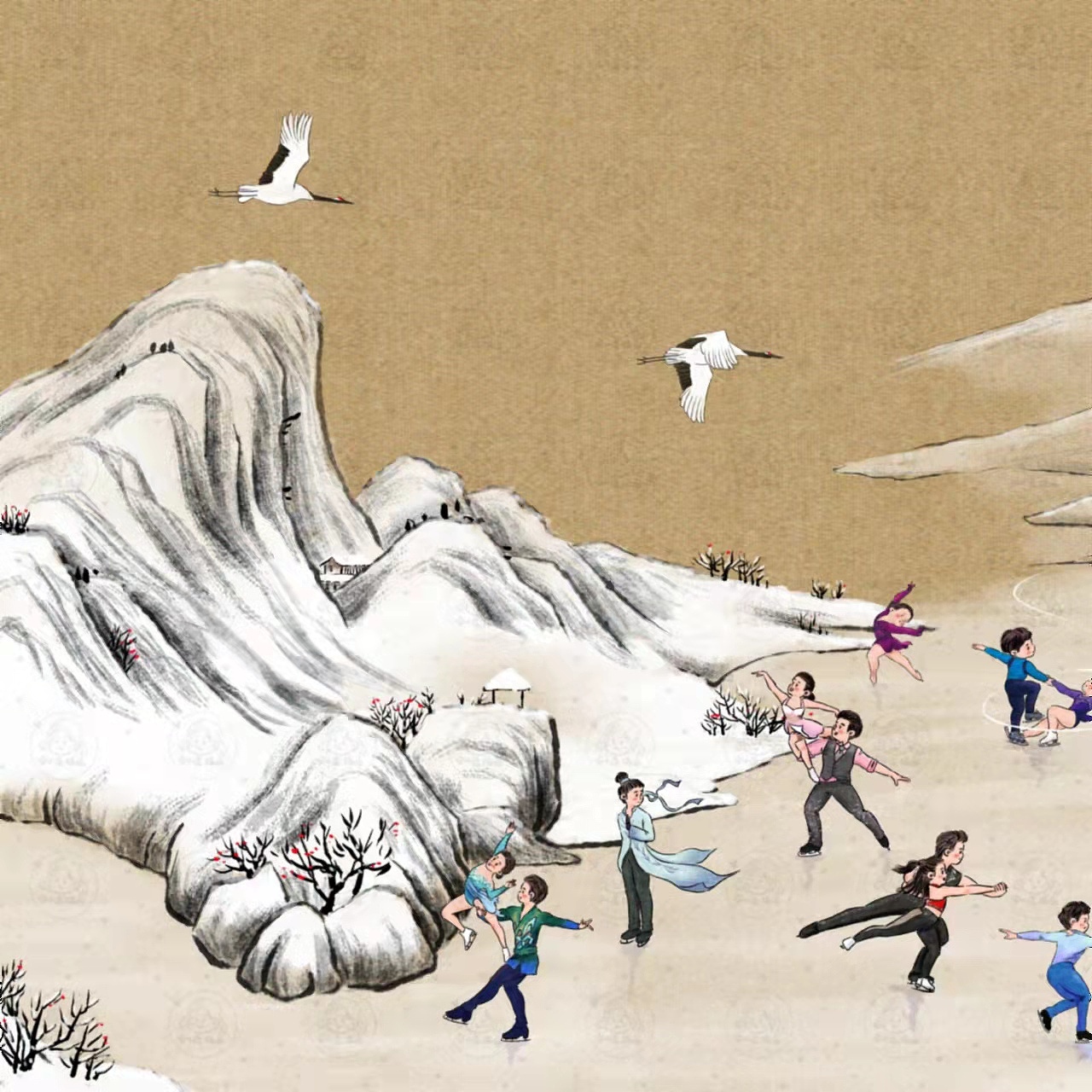 北京冬奥冰雪英雄图-长卷（图ZMjg5NzMxOTA4） - 商业插画 - 站酷设计师安小逸插画原创素材 - 站酷ZCOOL