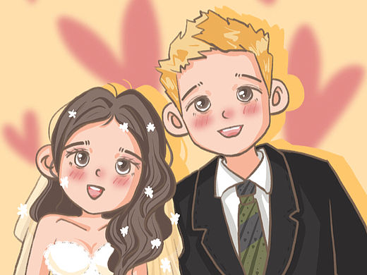 手绘婚纱照