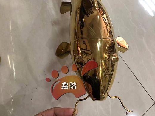 好运锦鲤 钛金镜面不锈钢锦鲤鱼雕塑 好运和您永相伴