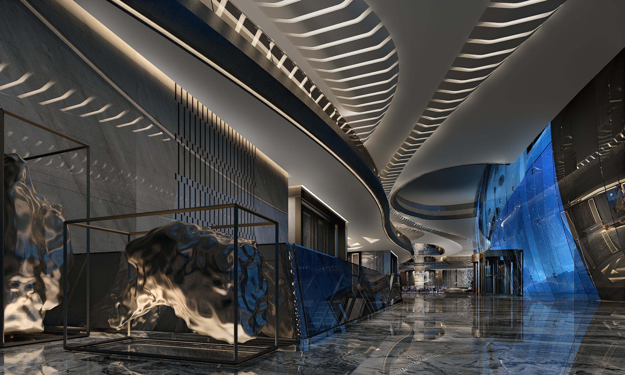 酒店大厅效果图案例