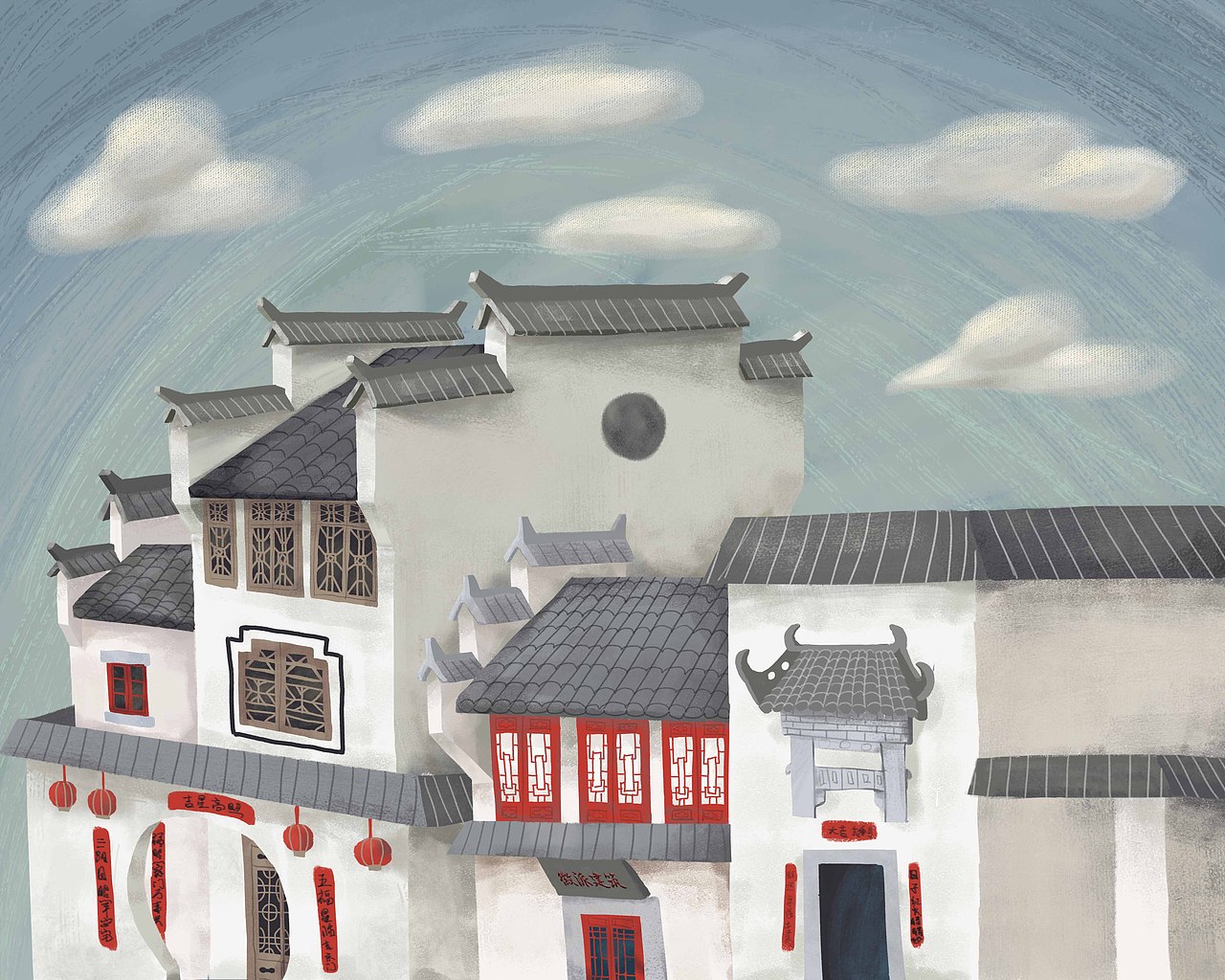 中国著名建筑插画-第一弹