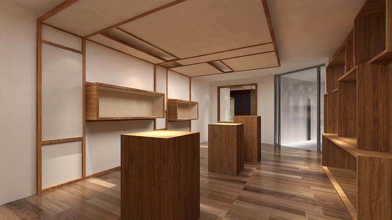 檀香扇展示店（图ZMTM0MTQxMDIw） - 家装设计 - 站酷设计师BruceYe原创素材 - 站酷ZCOOL