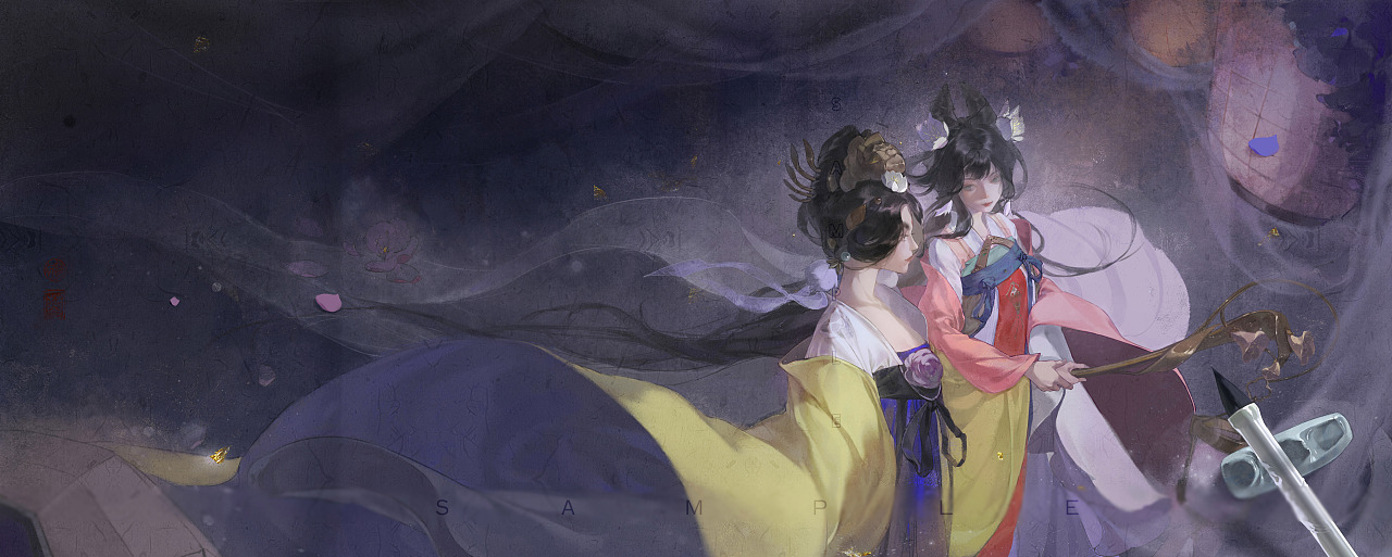 忘川风华录——太平公主x上官婉儿|插画|商业插画|寒衣_zi - 原创作品