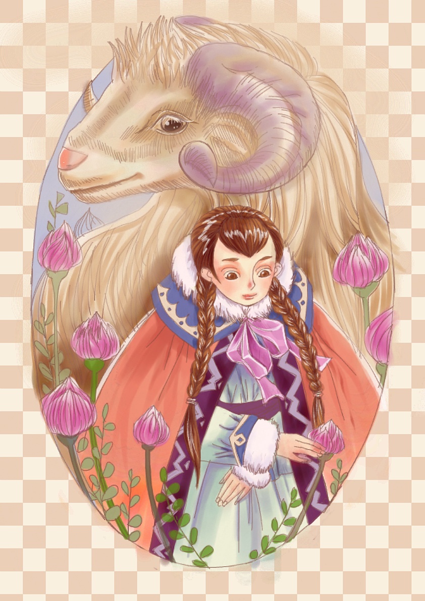 临摹羊与少女|插画|创作习作|hfss - 原创作品 - 站酷 (zcool)