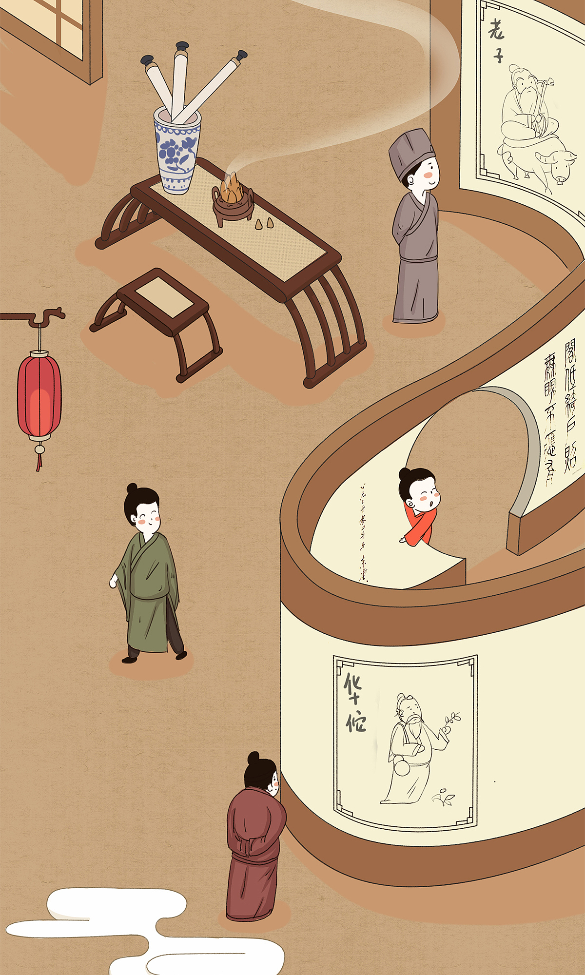 古风亳州酒文化古井（图ZMTM5MzQ2ODYw） - 商业插画 - 站酷设计师白发_HOU原创素材 - 站酷ZCOOL