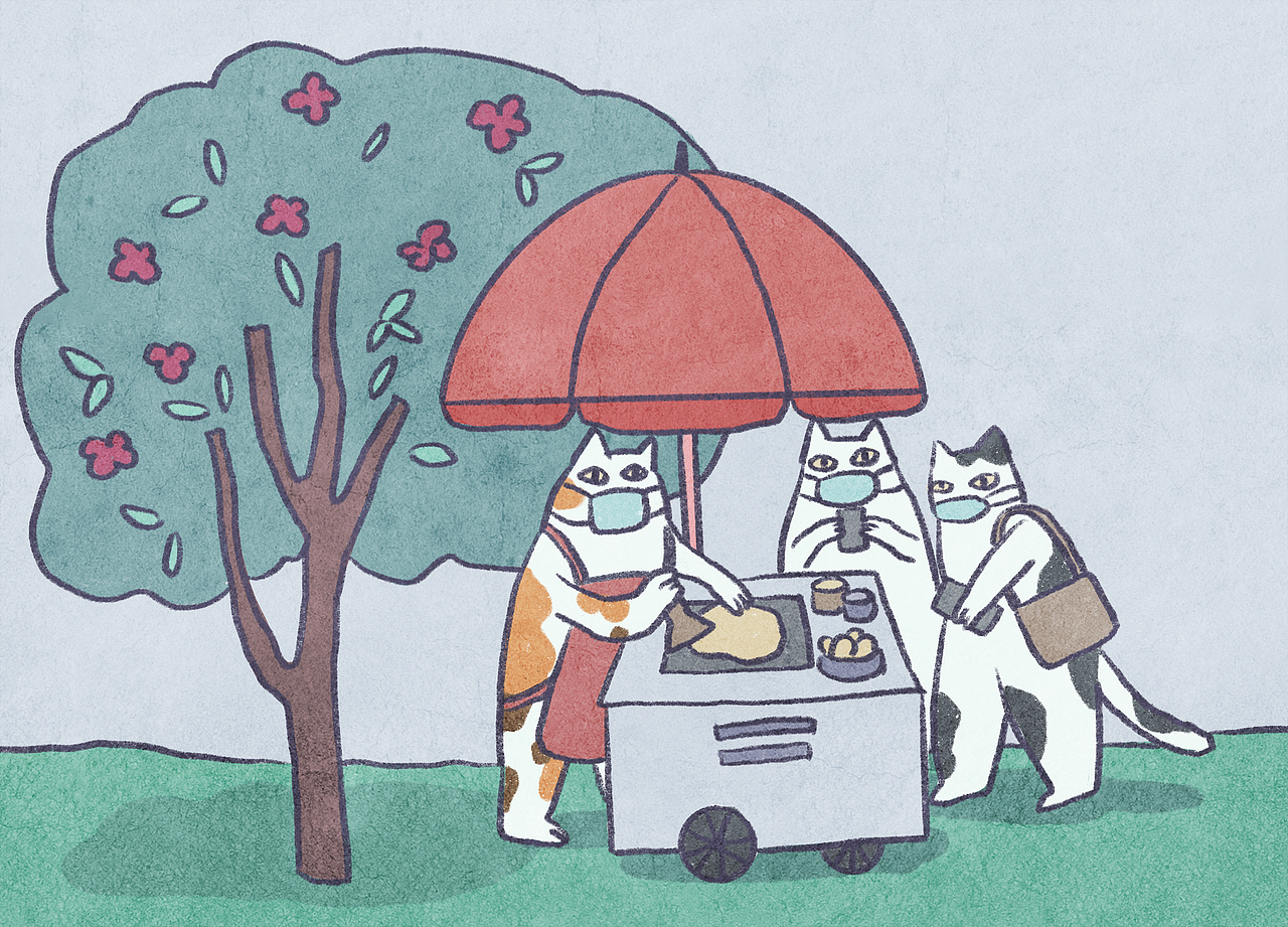 上班路上的早餐小摊