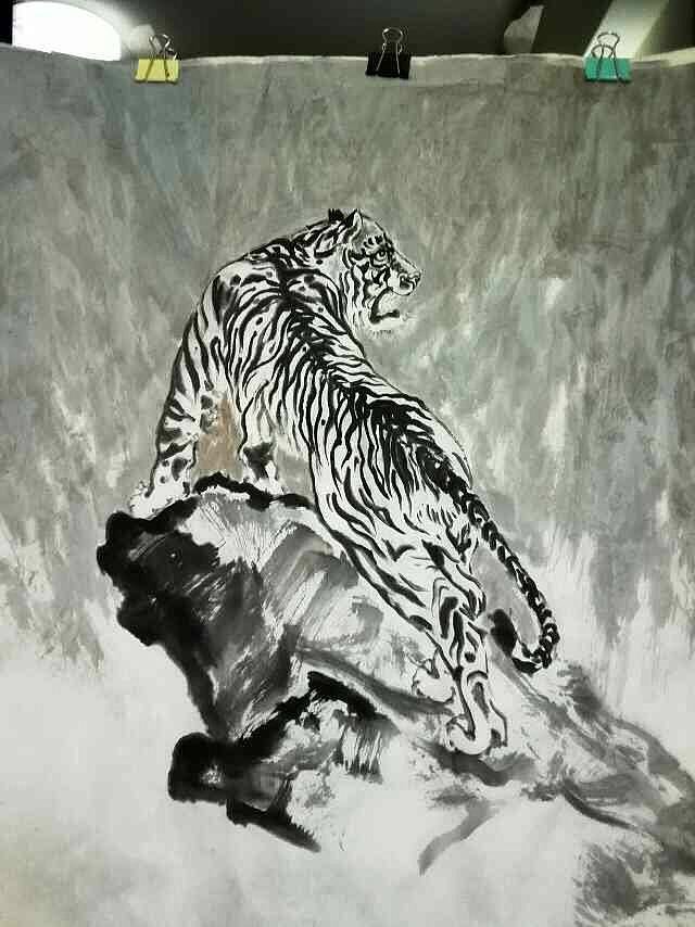 画虎,水墨画,国画