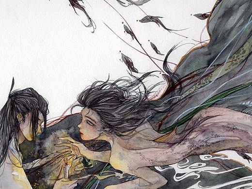 《万灵录》奇闻篇有记——灵鱼候（个人主页-ZNDYzNjQ4ODA=） - 创作习作 - 站酷设计师白术叔叔原创素材 - 站酷ZCOOL
