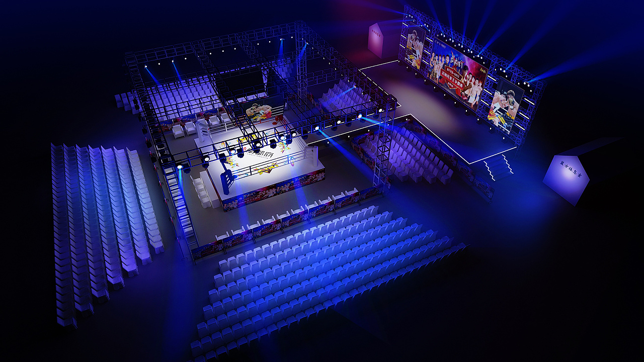 商业拳击赛事|空间|舞台美术|ronnie3d - 原创作品 - 站酷 (zcool)