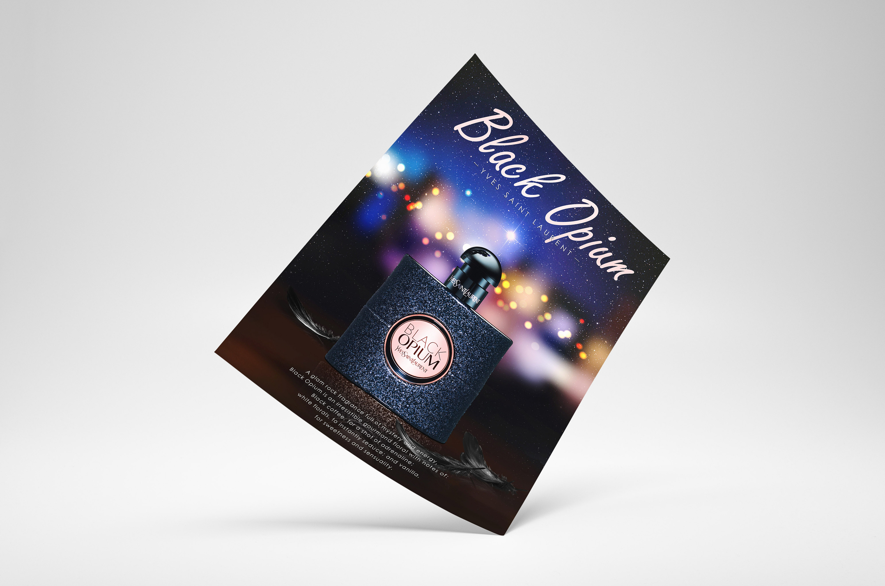 圣罗兰 黑乌鸦 香水海报