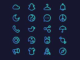 渐变色线性图标