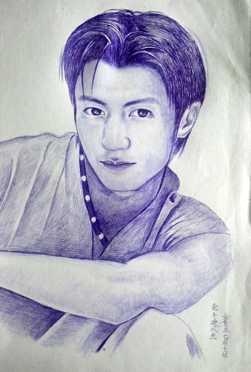 圆珠笔画谢霆锋