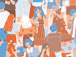 2019人从众系列插画 x RISOGRAPH