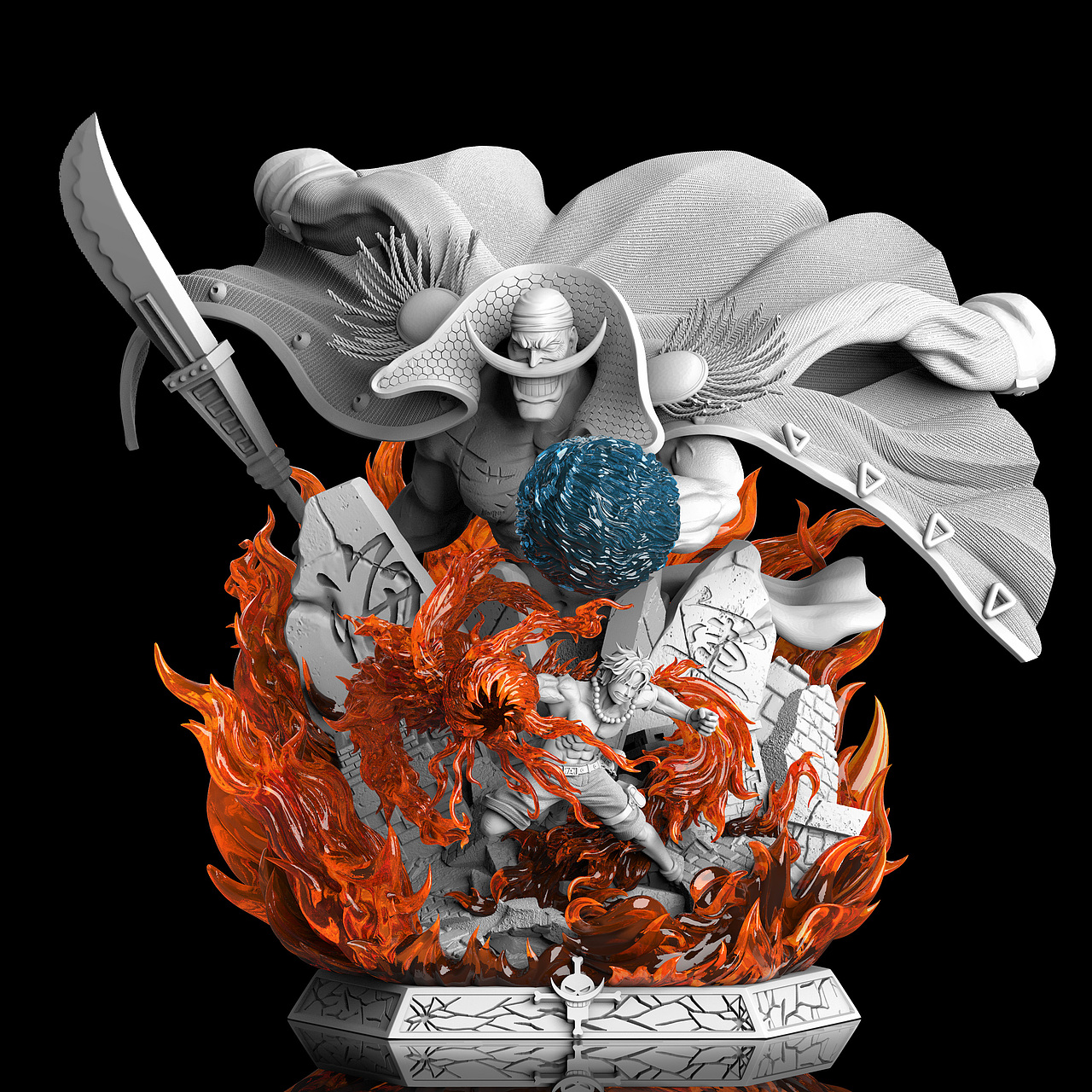 顶上战争之艾斯&白胡子GK手办模型（图ZMjg5MTQwNTA0） - 手办/模玩 - 站酷设计师原型师断空原创素材 - 站酷ZCOOL