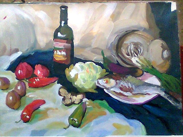 水粉静物作品(高中时期)