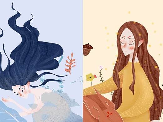 大广赛薇婷脱毛膏四季创意插画包装设计