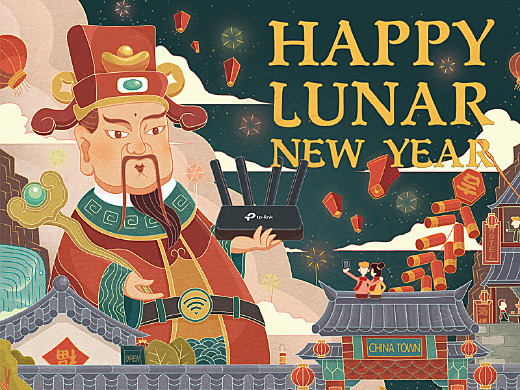 NEW YEAR | 迟到的春节插画贺图