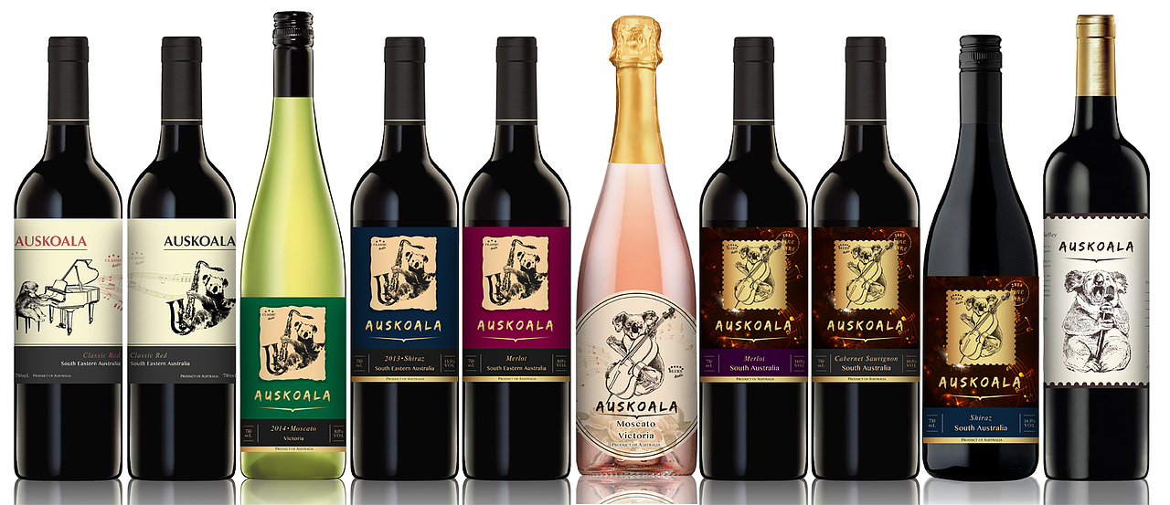 澳洲天鹅庄【考拉音乐家】-红酒插画（图ZODk2NDAzMjg=） - 商业插画 - 站酷设计师山佳日尧原创素材 - 站酷ZCOOL