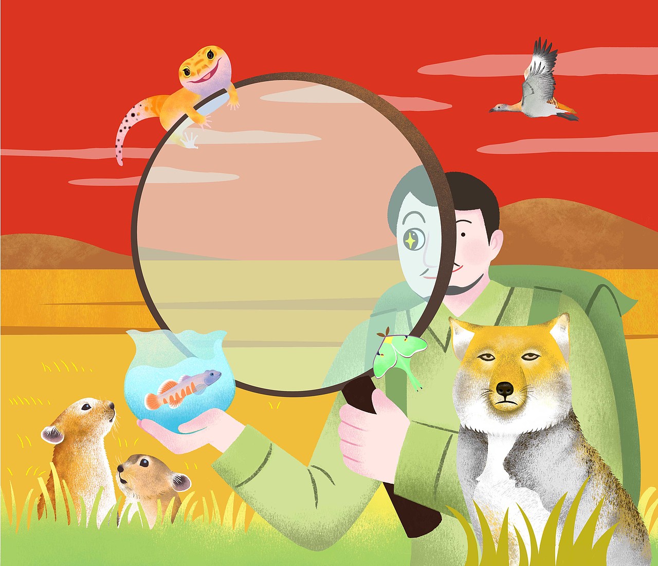 小亮老师的博物课京东礼盒封面及内页插图