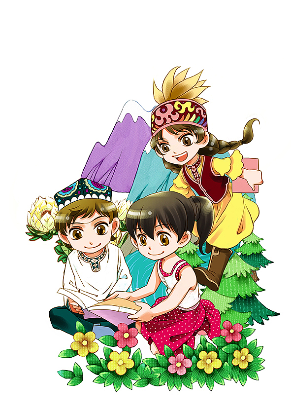 新疆民族团结封面（图ZMTg2Njk0ODc2） - 商业插画 - 站酷设计师风大一星月动漫原创素材 - 站酷ZCOOL