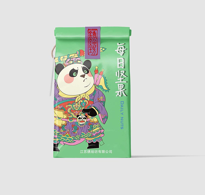 桃花塢木刻年畫與大熊貓（圖ZMzUyOTQ4NDI0） - 商業(yè)插畫 - 站酷設(shè)計(jì)師努力畫畫的卷卷原創(chuàng)素材 - 站酷ZCOOL