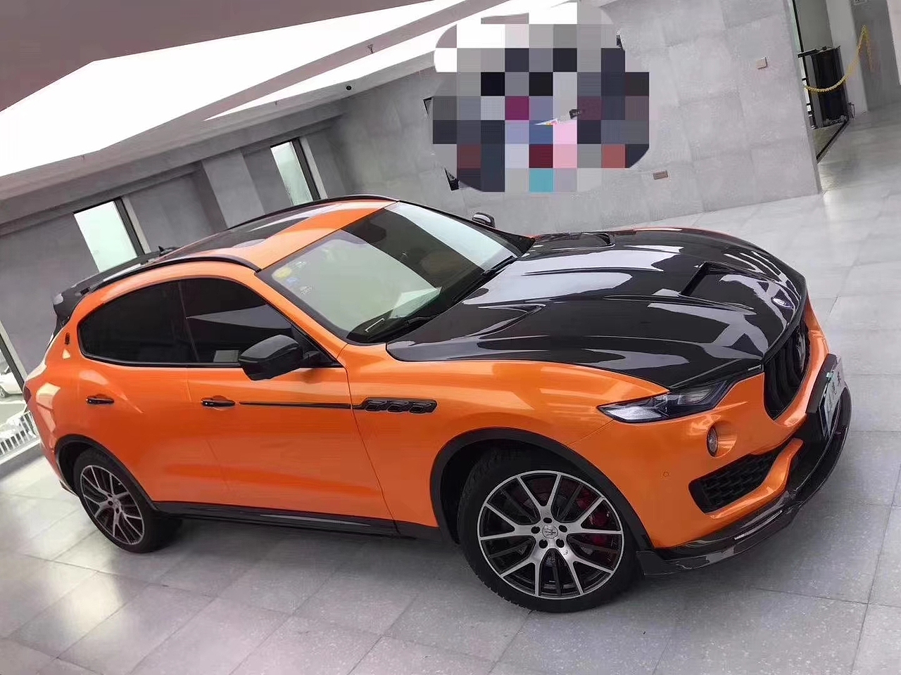 玛莎拉蒂莱万特改mansory款前唇风刀后唇侧裙尾翼排气