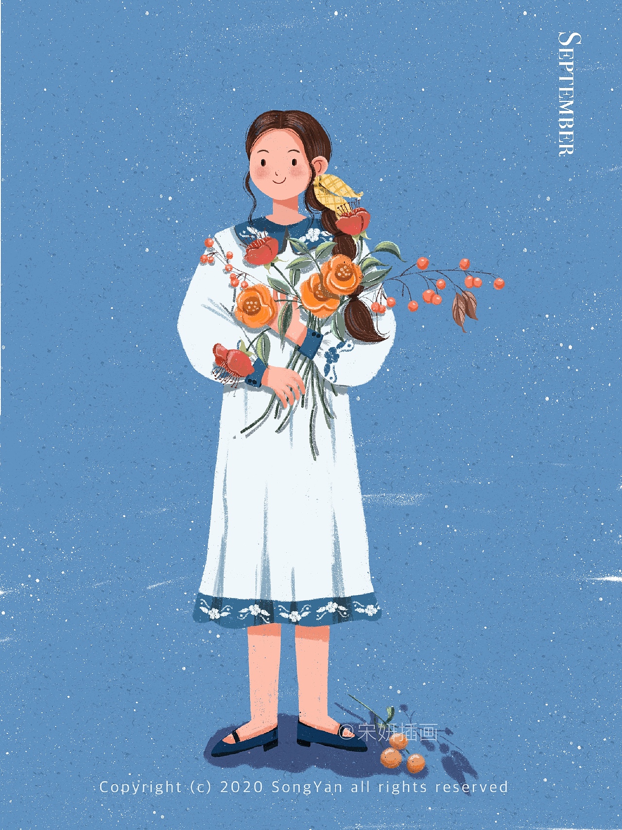 九月你好～（图ZMjIyOTgzNTYw） - 商业插画 - 站酷设计师宋妍插画原创素材 - 站酷ZCOOL
