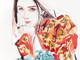 花朵闯入了我笔下的水彩世界|时尚插画