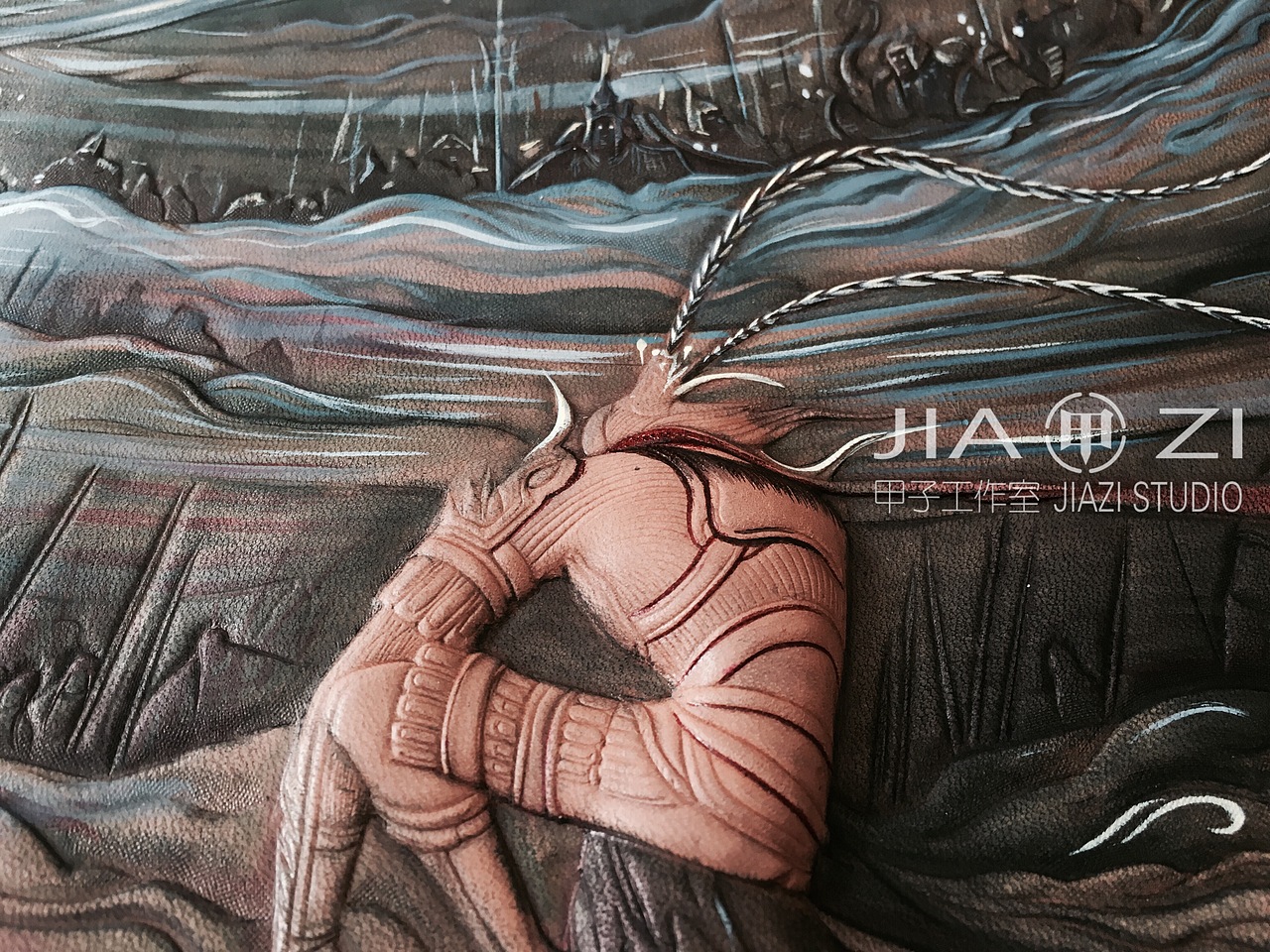 甲子工作室 大圣归来 皮雕皮艺装饰画（图ZNzQzMzgxODA=） - 工艺品设计 - 站酷设计师甲子原创素材 - 站酷ZCOOL