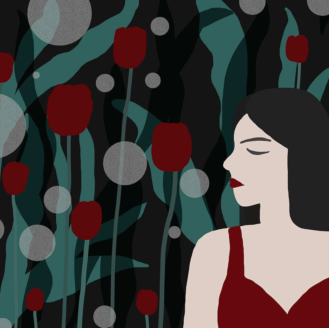 红色郁金香 Red Tulips（图ZMjUxNDE2NDY0） - 创作习作 - 站酷设计师潘婷Painting原创素材 - 站酷ZCOOL