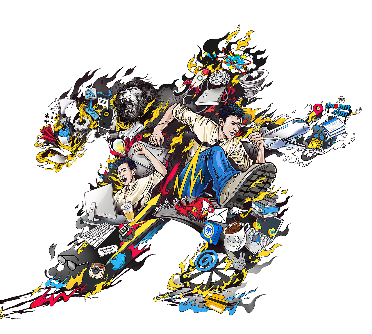 智联招聘2016平面插画~（图ZNDE0MzE3ODA=） - 商业插画 - 站酷设计师neuneuneu原创素材 - 站酷ZCOOL