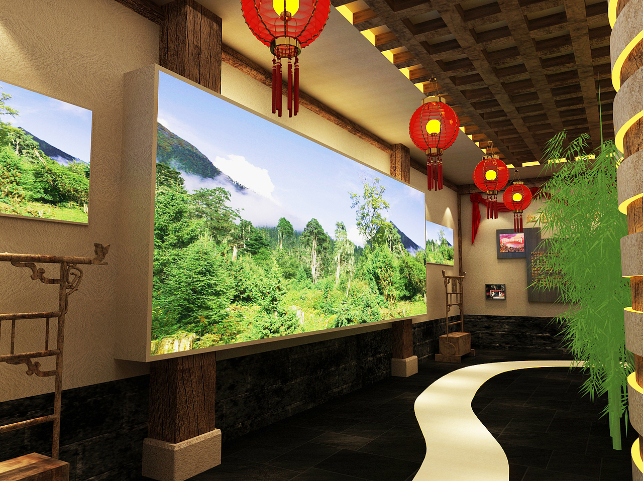 文化类展厅3D效果图