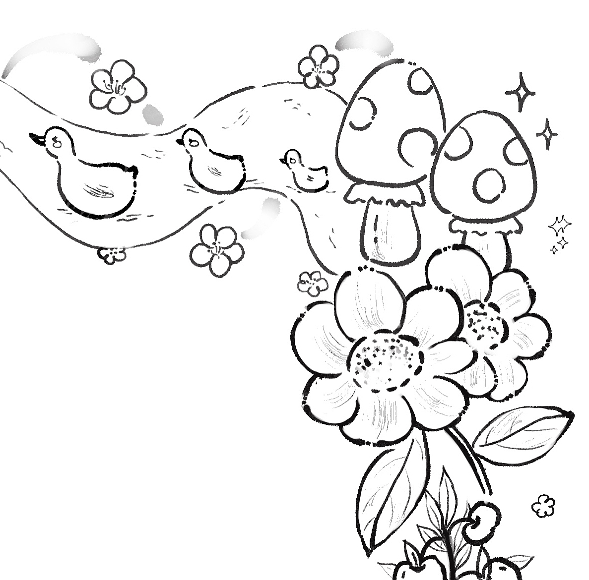 商稿-花框 童话风 古风 花卉（图ZMjczMzYxNDcy） - 商业插画 - 站酷设计师瑾玥de兔兔原创素材 - 站酷ZCOOL