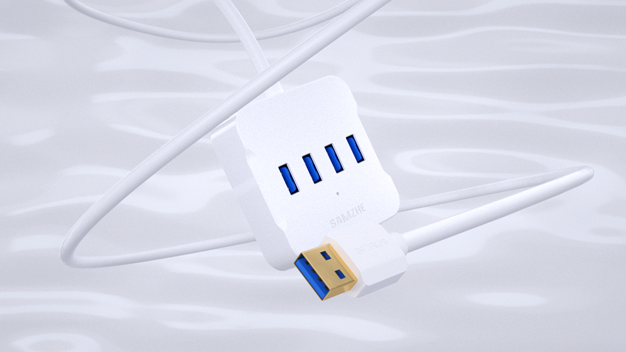 (USB3.0分线器)(网口面板)三维展示动画