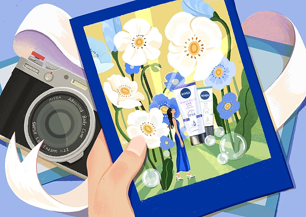 为妮维雅绘制新品双管身体乳（图ZMzY0NzA3MTAw） - 商业插画 - 站酷设计师海鲸SEAWAHLE原创素材 - 站酷ZCOOL